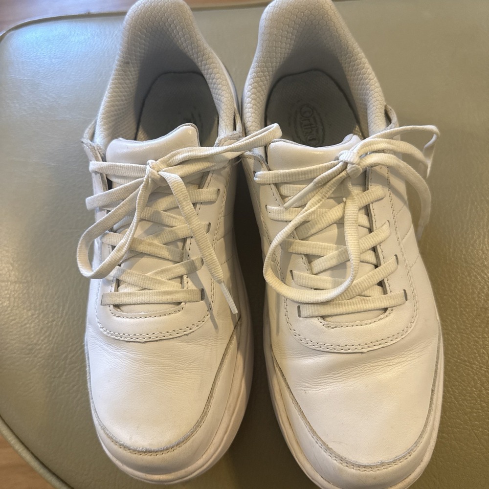 Orthofeet Wander 81104 Women 8.5 Medium White Leather Hands Free Walking Shoes